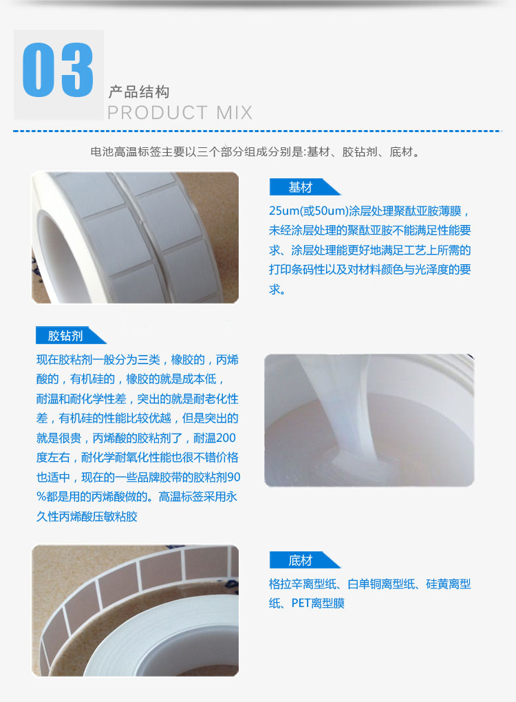 電池高溫標簽的產品結構